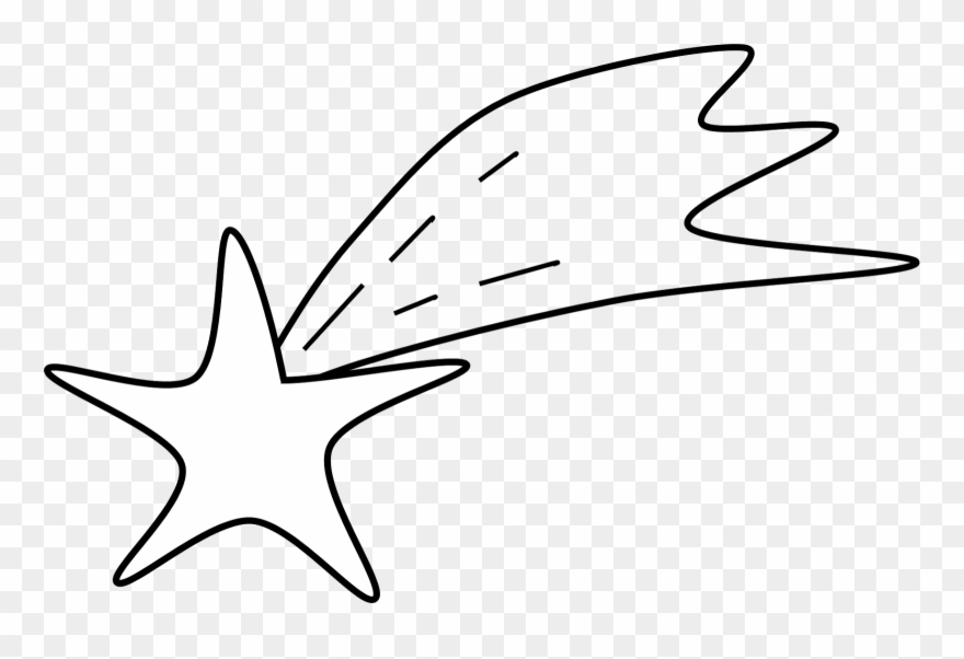 Falling Stars Clipart Color Page - Printable Shooting Star Template - Png Download