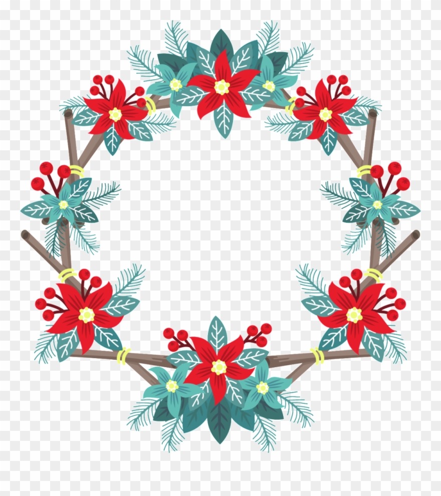 Sen Department Elegant Red Flowers Hand Painted Garland - Flower Clipart