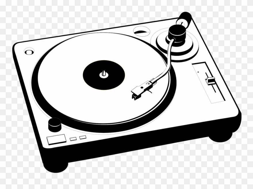 Turntables Black And White Clipart