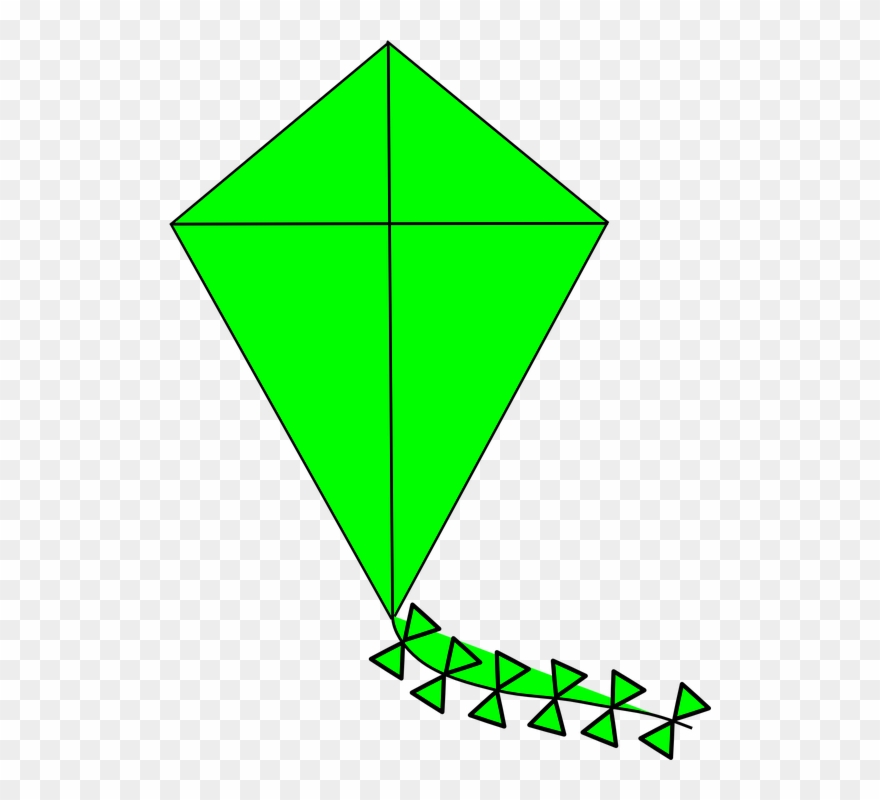 Triangle Clipart Kite - Green Kite - Png Download