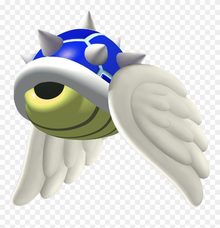 Flying Blue Spiny Shell - Koopa Mario Bros Clipart