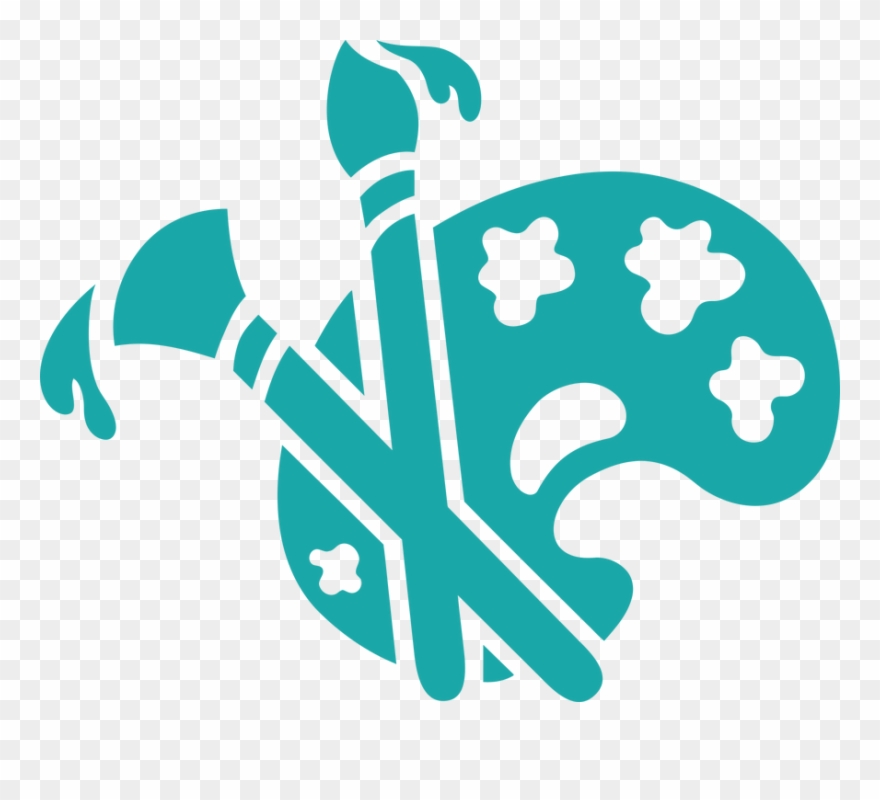 $500 Provides One Year Of Arts Supplies For 25 Children - Paintbrush And Palette Silhouette Clipart