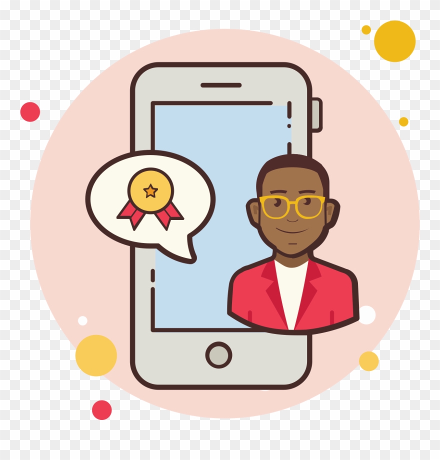 Man Phone Medal Icon - Icon Clipart