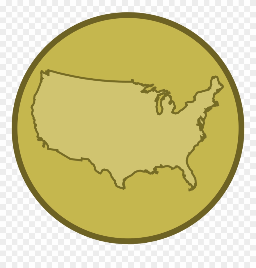 Pewter Medal Us - Us With Alaska And Hawaii Clipart