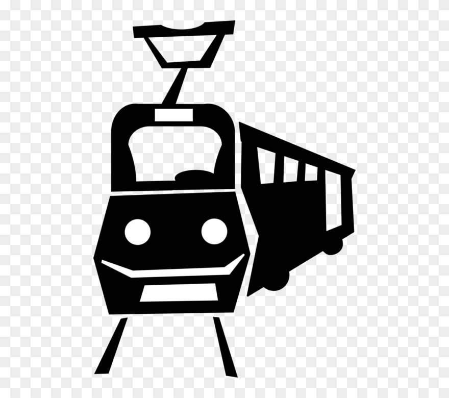 Electric Tram Or Trolley - Trolley Clipart