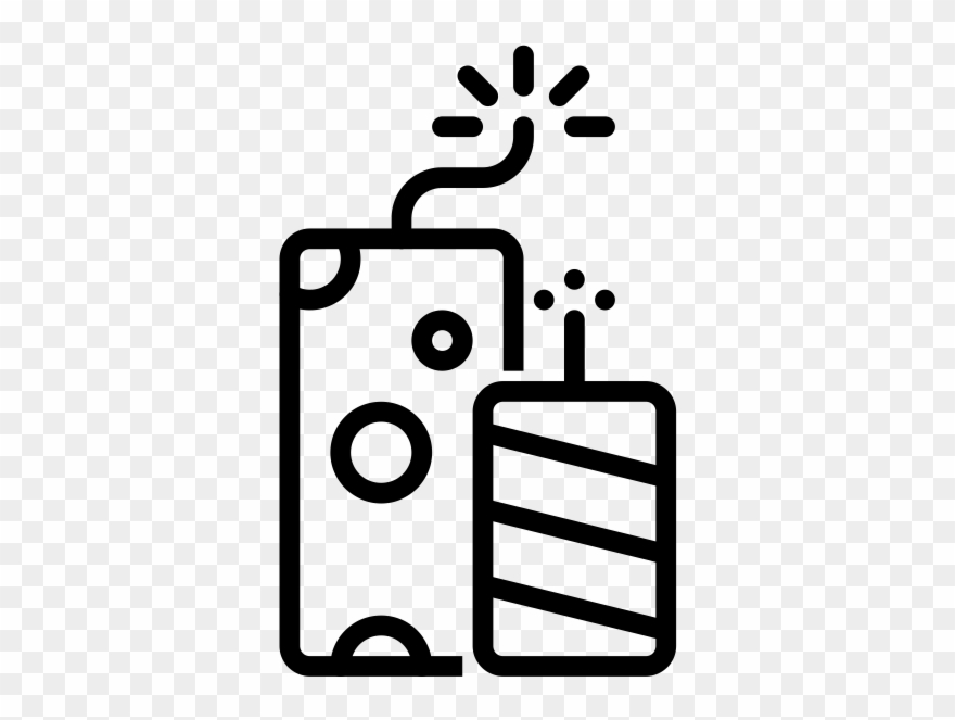 Crackers Rubber Stamp - Fireworks Clipart