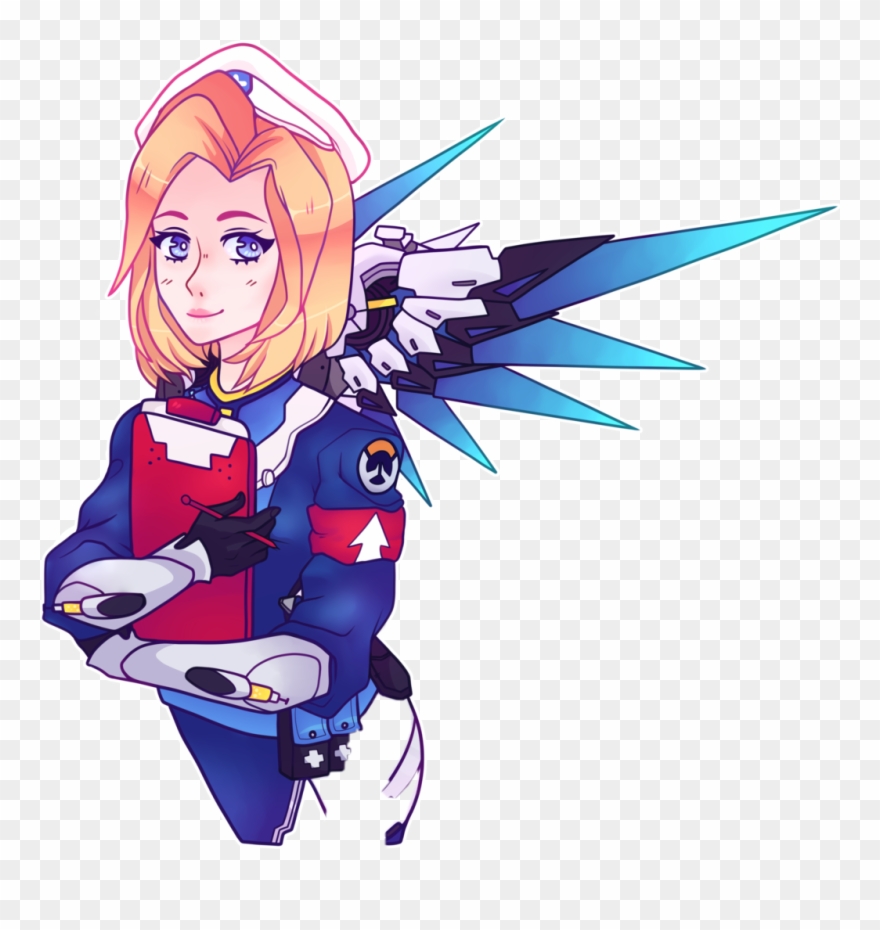 Mercy Angelaziegler Overwatch Combatmedicziegler Freeto - Drawing Clipart