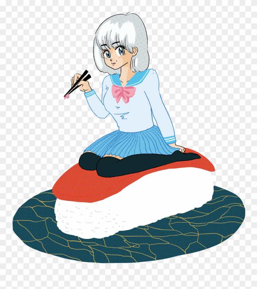 Sushi Girl - Cartoon Clipart