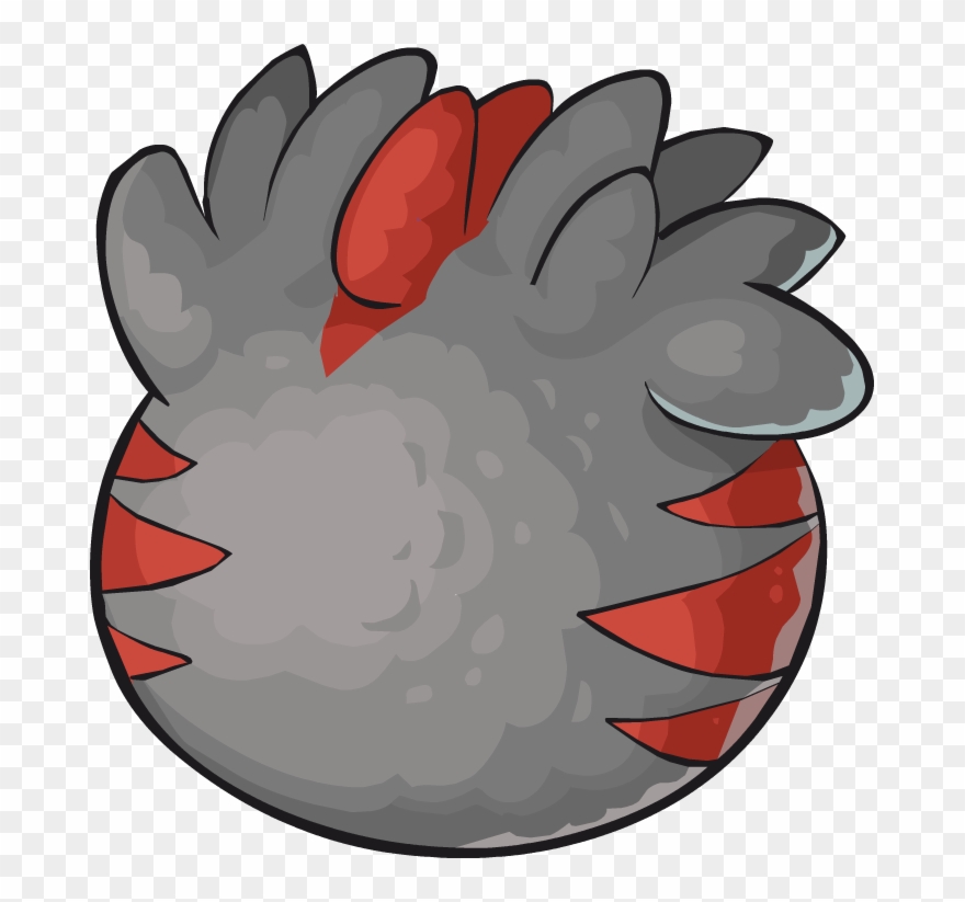 Black And Red T-rex Puffle Egg - Illustration Clipart