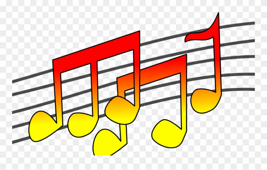 Music & Lyrics - Red And Yellow Music Notes Clipart
