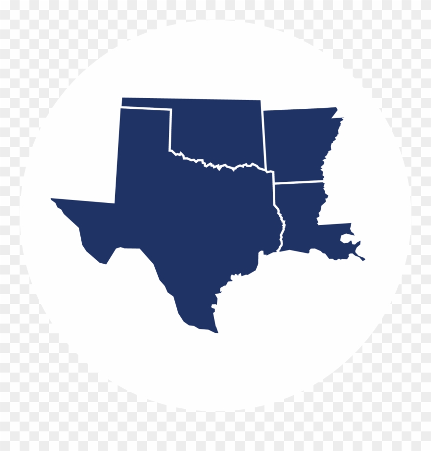 West South Central - Blank Colored Map Of Us Clipart