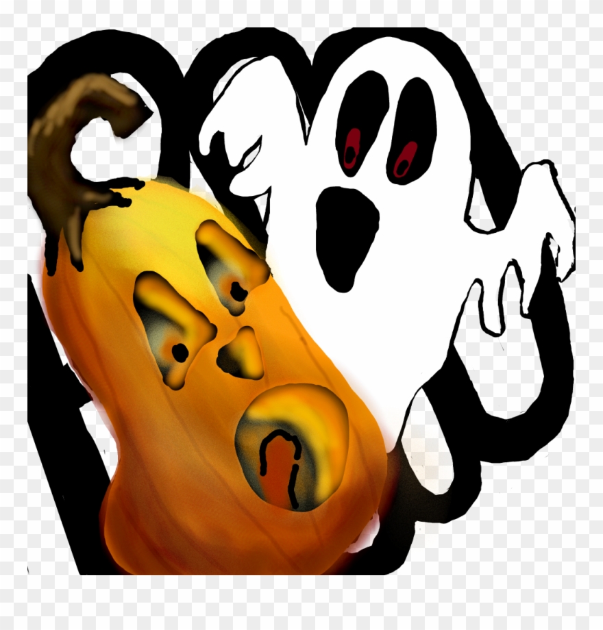 Halloween Ghostly Pumpkin Ghost Boo Scary Sticker - Ghost Clipart