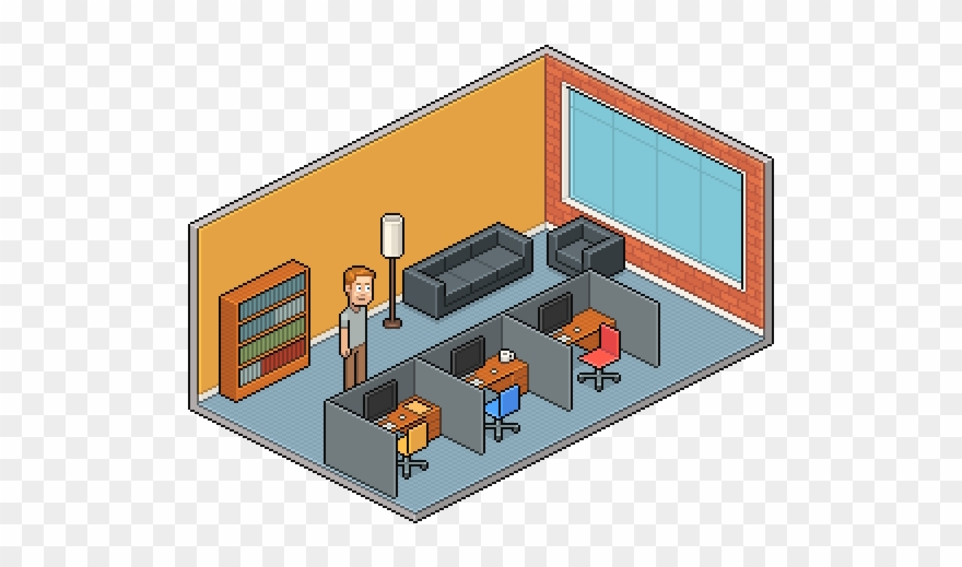 Laptop Clipart Pixel Art - Isometric Pixel Art Tutorial Rooms - Png Download