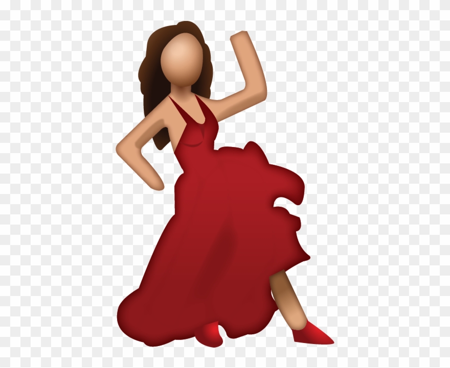 Download With Red Dress - Dance Emoji Clipart