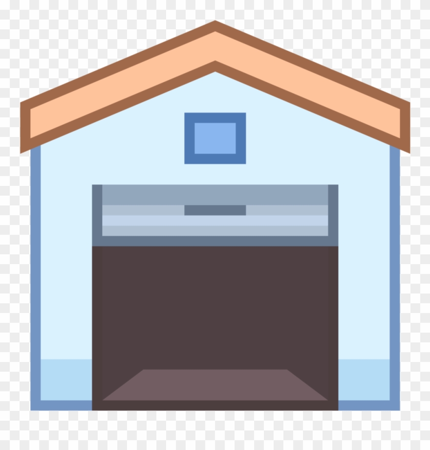 Car Garage Doors Clip Art - Cartoon Car In Garage - Png Download