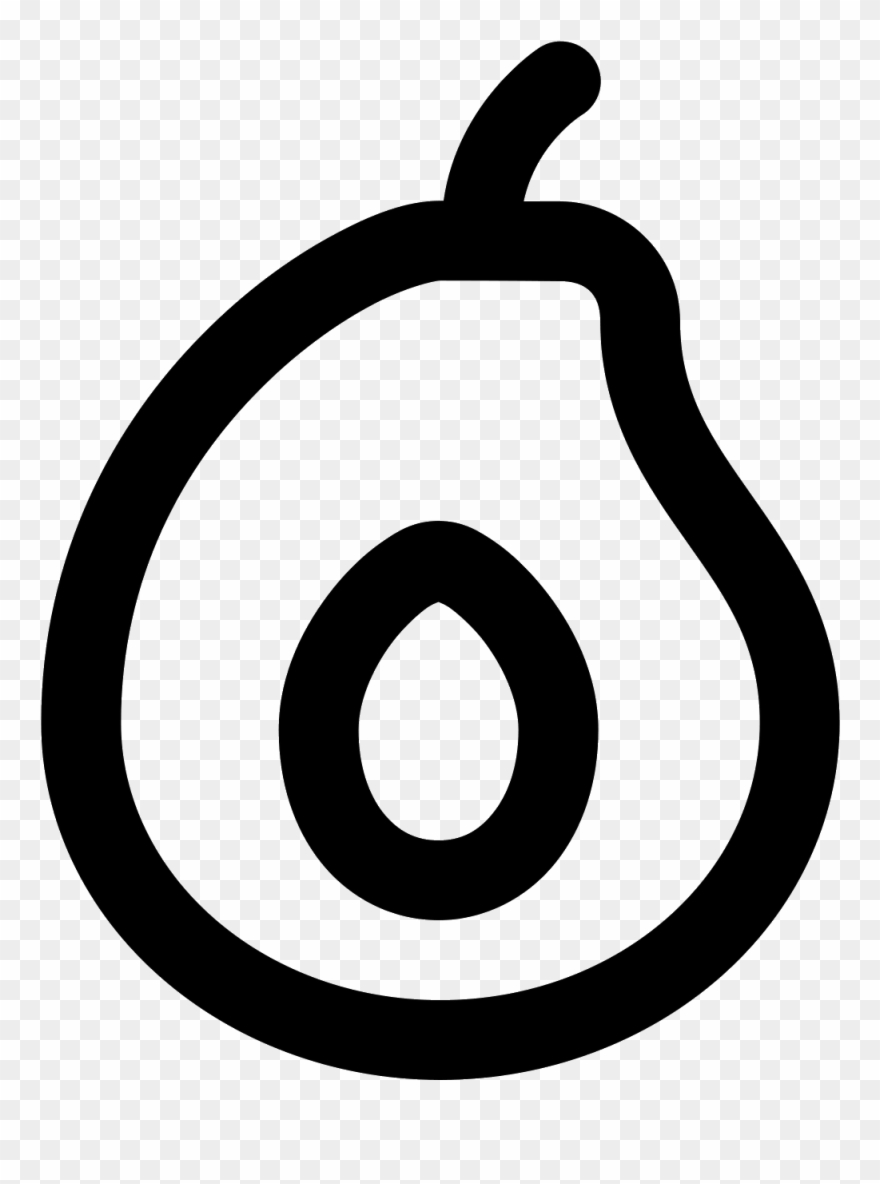It's The Outline Of An Avocado That Has Been Cut In - Avocado Clipart