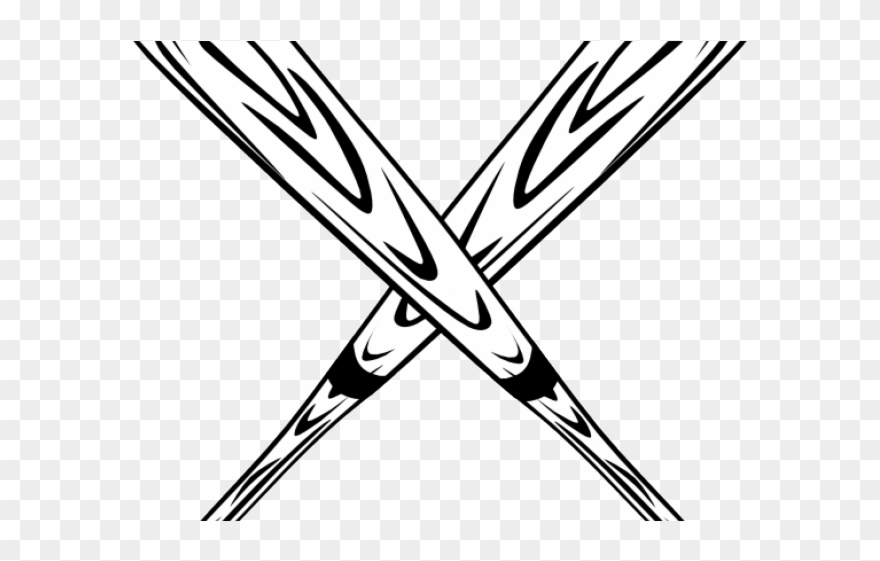 Tongkat Baseball Vector - Baseball Bat Line Art Clipart