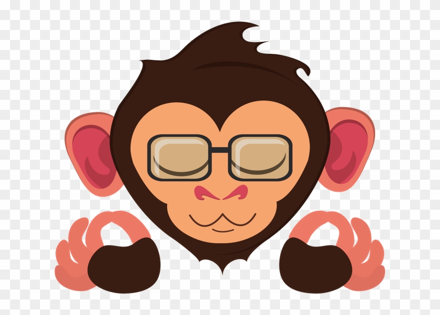 Find The Quietest Spot You Can And Treat Yourself - Cartoon Monkey With Glasses Clipart