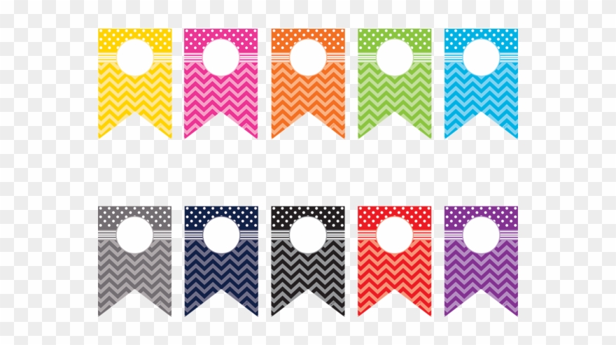 Chevrons And Dots Pennants Accents - Rlf Home Zig-zag Cornice 50" Curtain Valance - Color: Clipart