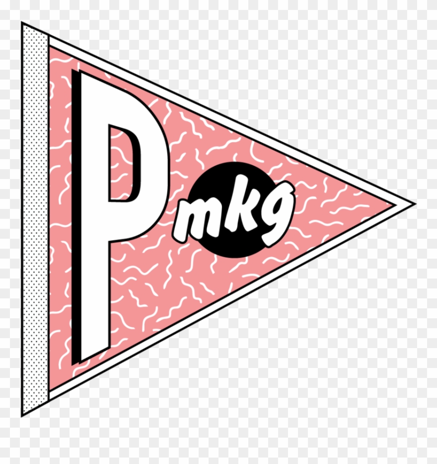 Lil Pennant Tranparent Pink - Marketing Clipart