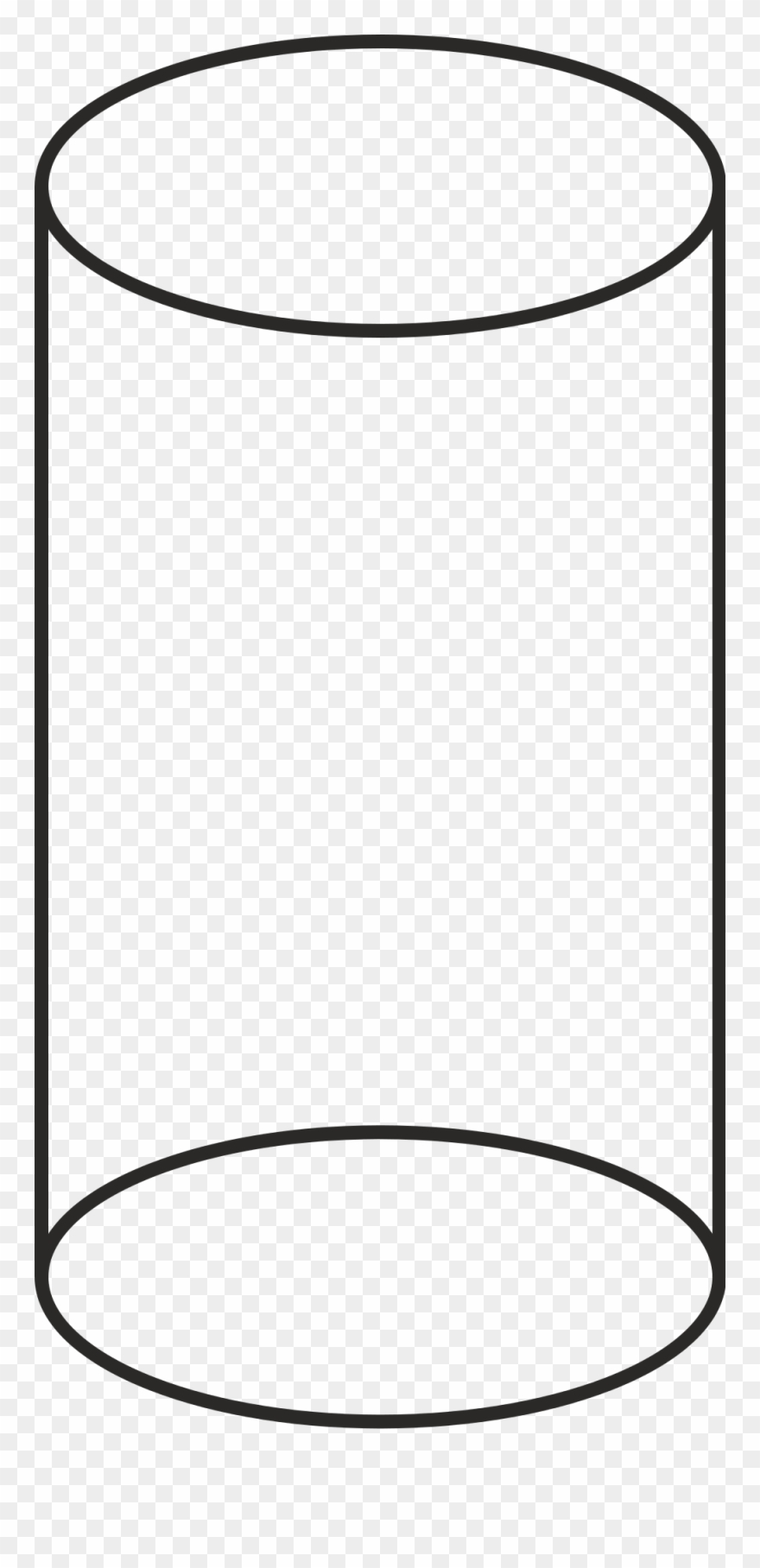 Volume Cilinder Vector - Cylinder Shape Black And White Clipart - Png Download