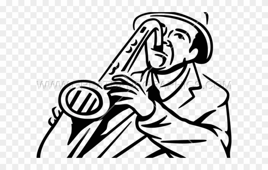 Saxophone Clipart Man - Illustration - Png Download