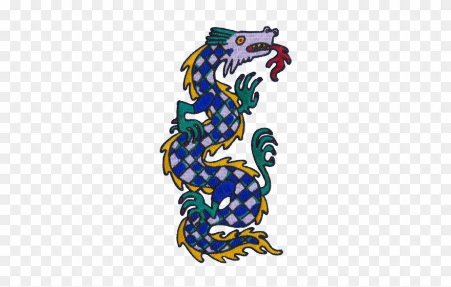 Harlequin Dragon Patch - Character Clipart