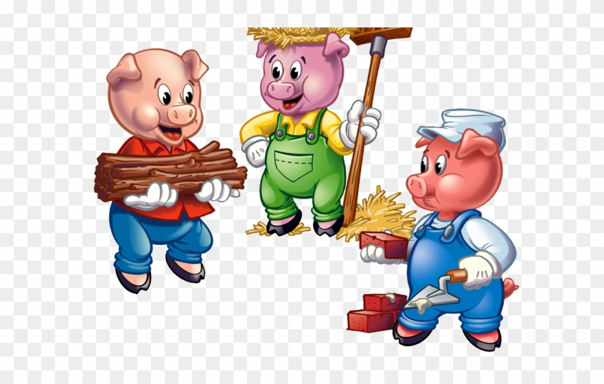 Love Wood Clipart Pig - 3 Little Pigs Clipart - Png Download
