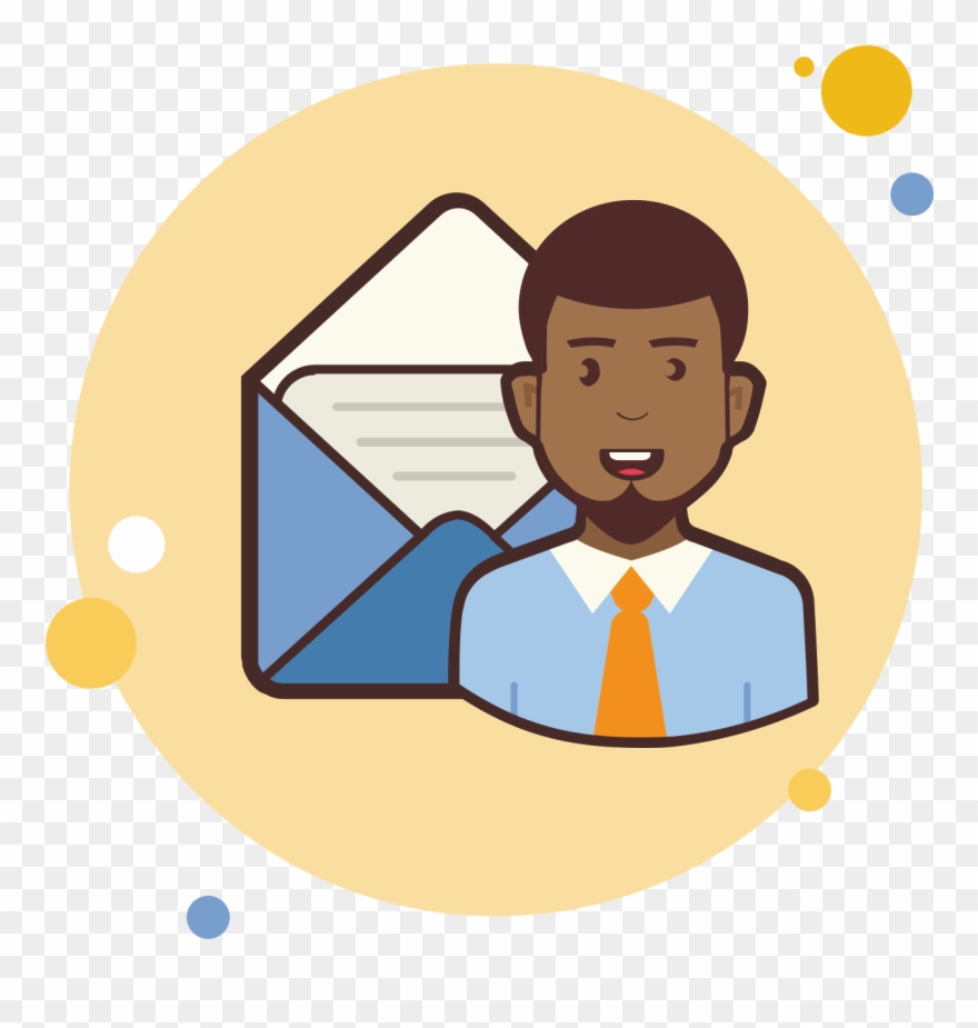 Man With Mail Icon - Email Clipart