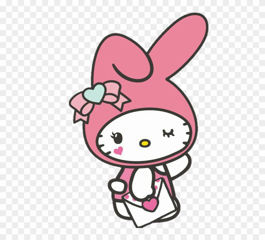 Hellokitty Mymelody Cute Cosplay Sanrio Love Ribbon - Hello Kitty Cover Photo Facebook Clipart