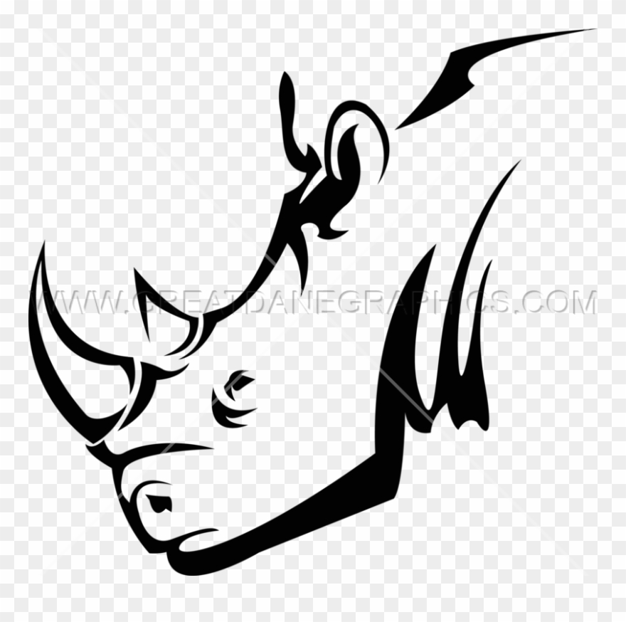 Rhinoceros Head - Rhino Head Lineart Clipart