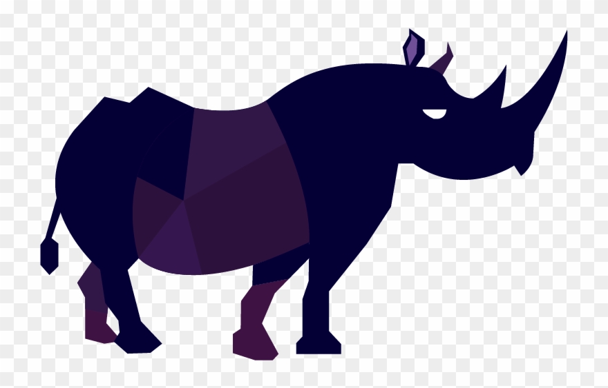 Bull Rhino - Black Rhinoceros Clipart