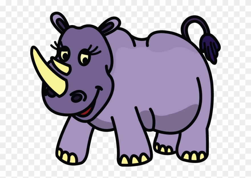 Rhinos Drawing Clip Free Library - Drawing - Png Download