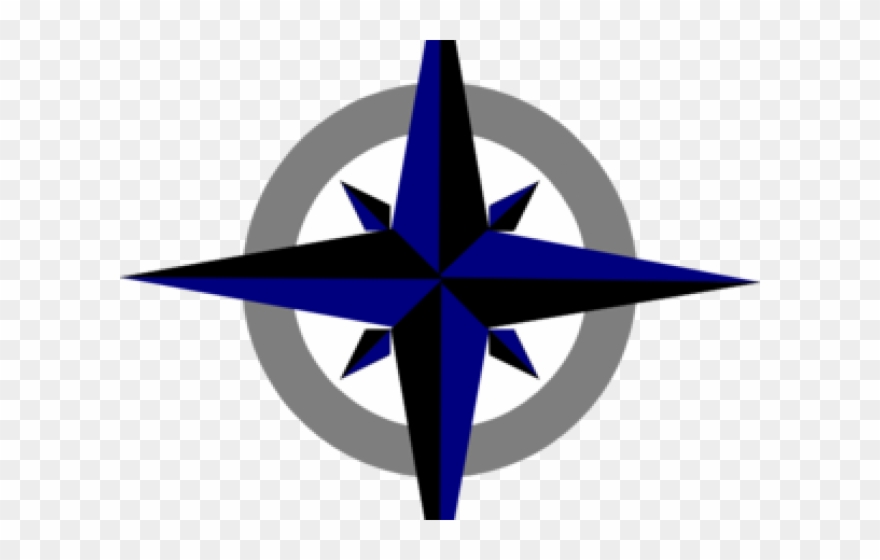 Compass Clipart Grey - Cardinal Direction - Png Download