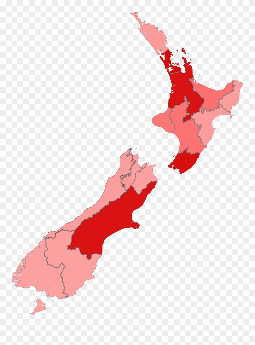 H1n1 New Zealand Map By Confirmed Cases - Passion Fruit Growing Nz Clipart