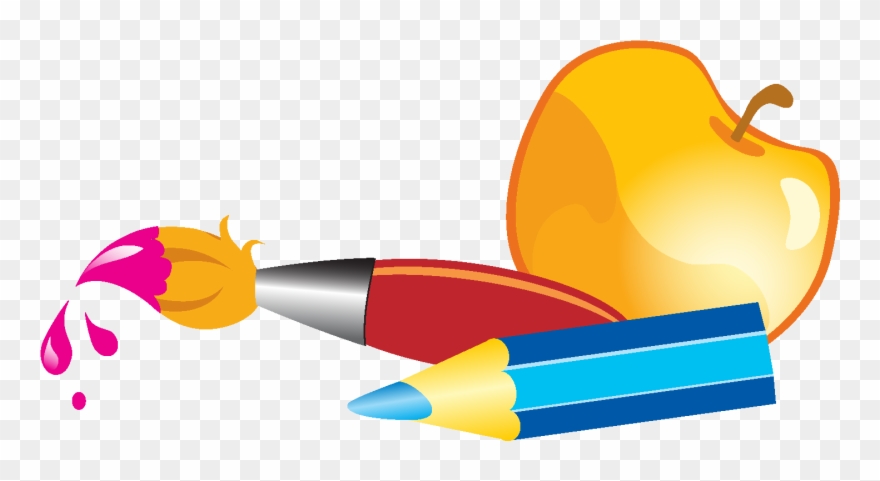 Hand Drawn Colorful Pencils Apple Elements - Clip Art - Png Download
