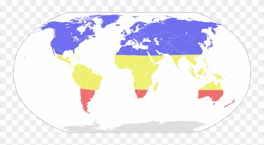 Seasonal Risk Areas [influenza] - North South World Divide Clipart