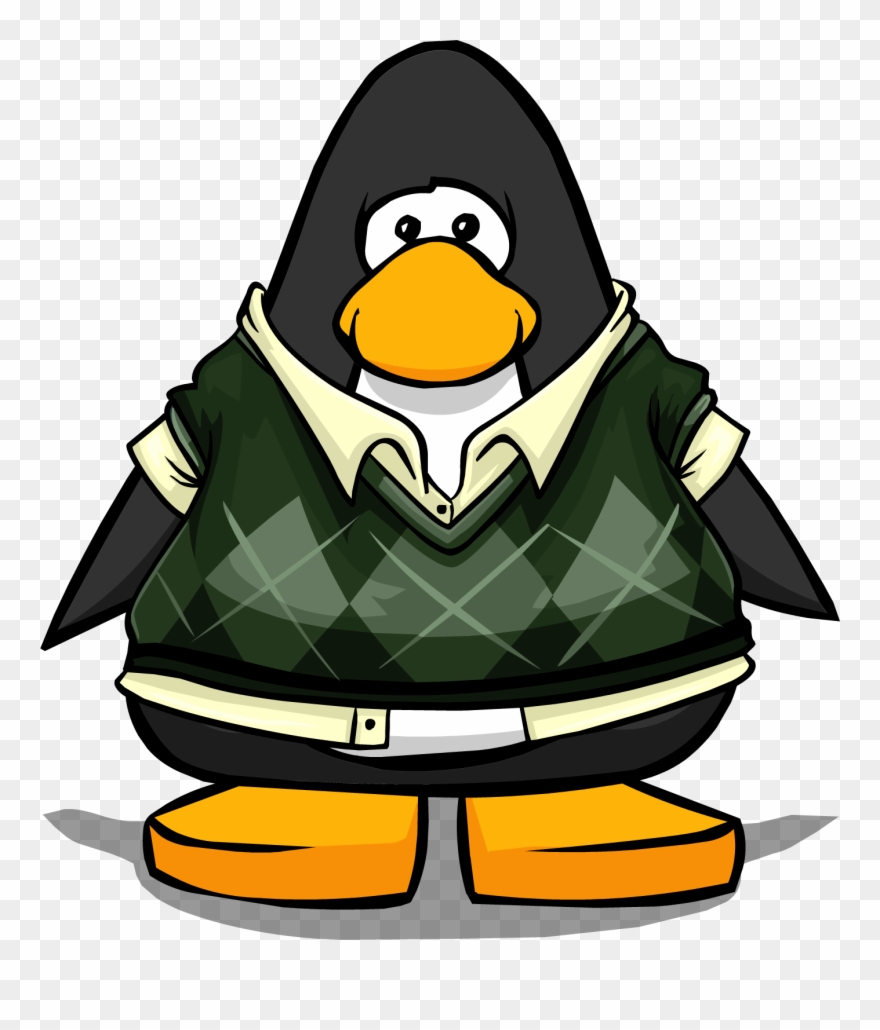 Dapper Sweater Vest On A Player Card - Club Penguin Blue Tux Clipart