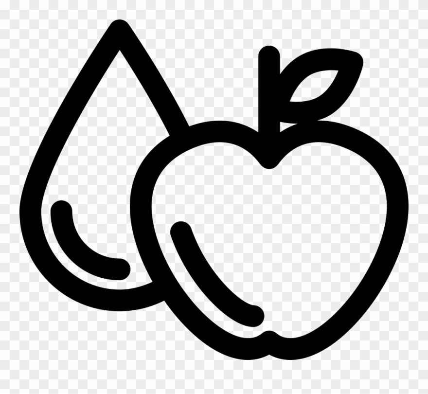Water Droplet And Apple Outline Comments - Portable Network Graphics Clipart