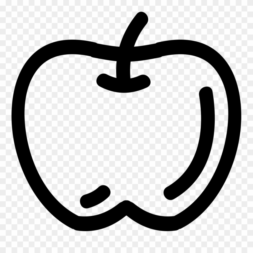 Apple Hand Drawn Fruit Outline Comments - Contorno De Una Manzana Clipart