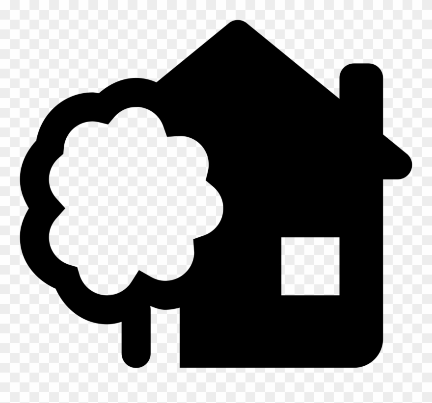 House With A Garden Icon - Casa Vector Clipart