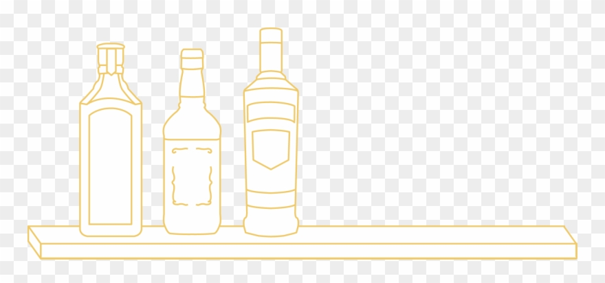 Clipart Transparent Library Bottle Transparent Bar - Transparent Liquor Bottle Outline - Png Download