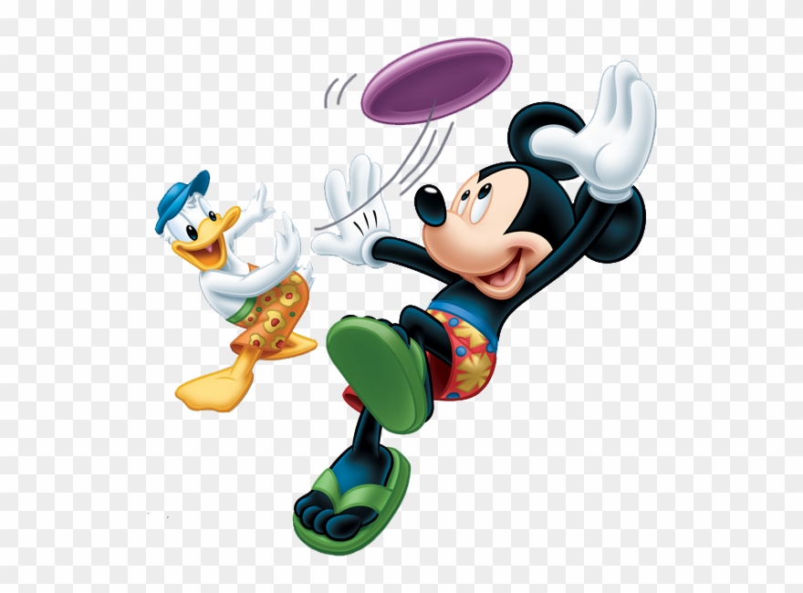 Mickey Mouse Playing Frisbee Clipart