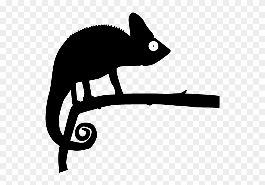 Image Black And White Chameleon Clipart Silhouette - Chameleon Silhouettes - Png Download