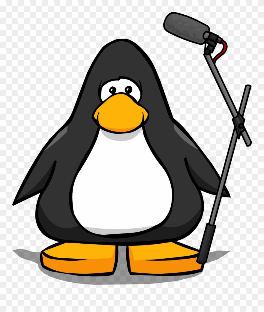 Boom Mic From A Player Card - Penguin With Hard Hat Clipart