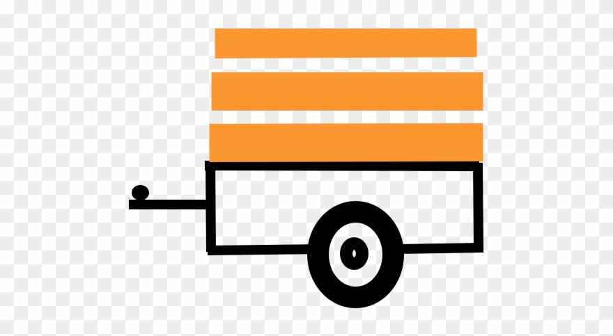 Icon Boom Trailer Flat Bed With Orange Boom - Circle Clipart