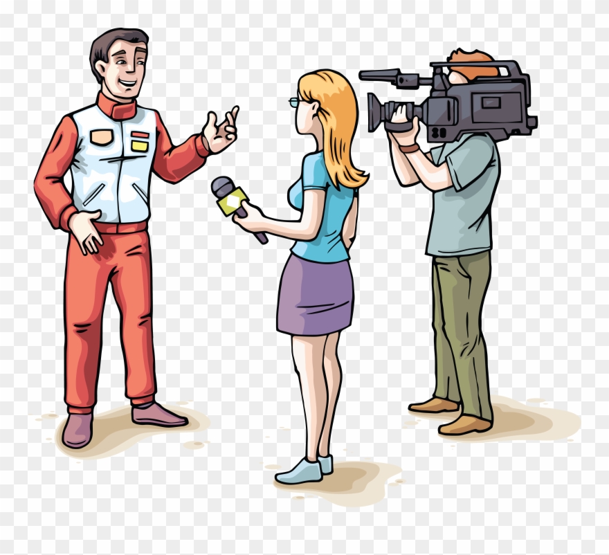 Digital Smart Media Camera Guy - Entrevistador Y Entrevistado Animado Clipart
