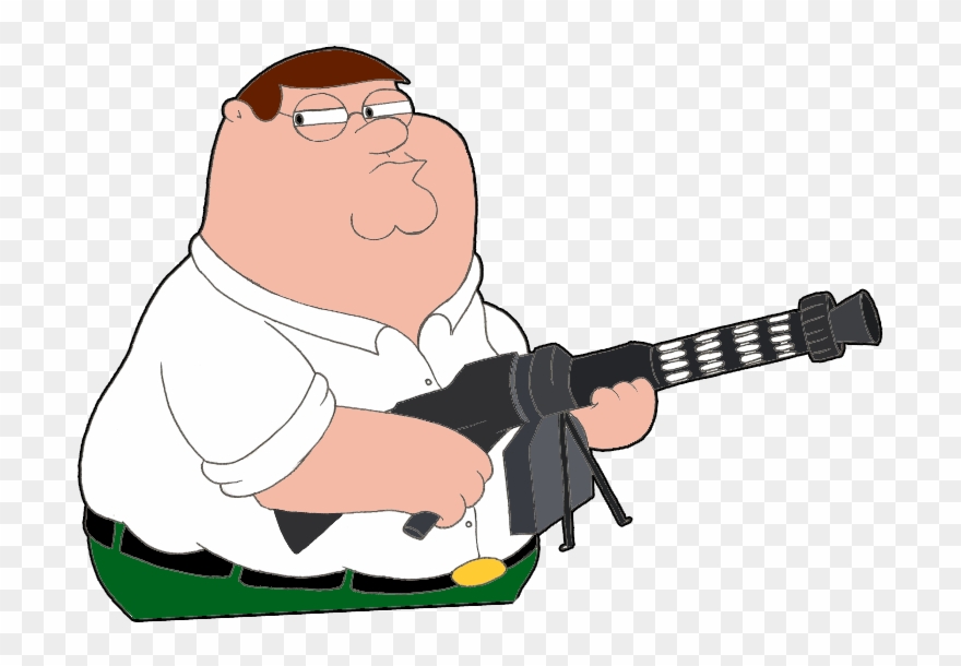 Griffon Clipart Peter Griffin - Peter Griffin With A Gun - Png Download