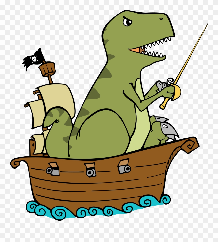Pirates Clipart Dinosaur - Dinosaur Pirate, No Logo Throw Blanket - Png Download