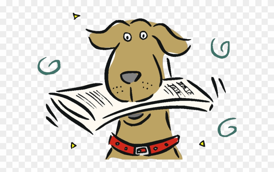 Journalist Clipart Periodico - Dog With Newspaper In Mouth - Png Download